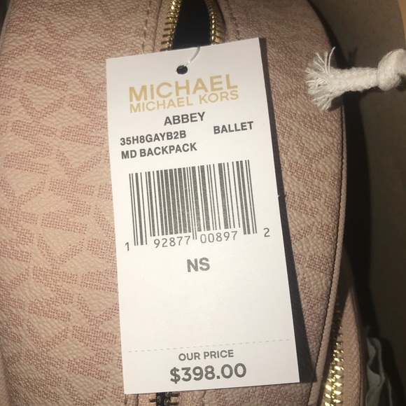 NWT MICHAEL KORS ABBEY MEDIUM BACKPACK IN BALLET - Picture 2 of 4